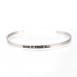 Tarnish Resistant 201 Stainless Steel Cuff Bangles&nbsp;BJEW-Q685-04