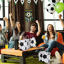 30Pcs Paper Football Pattern Printed Carry Storage Tote Bags&nbsp;ABAG-PH0001-97A