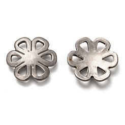 変色しない304ステンレススチールカボション  花  ステンレス鋼色  17.5x2.5mm&nbsp;STAS-H128-02P
