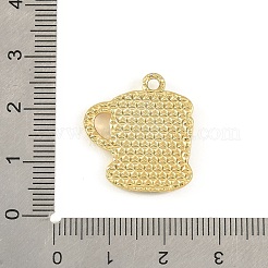 ブレンドコーヒー合金エナメルペンダント  ゴールドカラー  コーヒー  22.5x20x3mm  穴：2mm&nbsp;ENAM-B038-01G-03