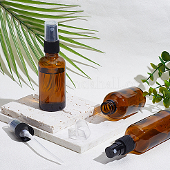 ガラス製エッセンシャルオイルの空のスプレーボトル  プラスチックふた付き  シエナ  3.75x12cm  容量：50ml（1.69fl.oz）&nbsp;MRMJ-GF0001-70B