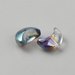透明なガラスビーズを電気  ムーン  ミックスカラー  14x9x7mm  穴：1mm&nbsp;GLAA-WH0031-103