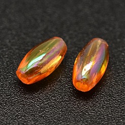 Abカラーメッキ米電気メッキ環境に優しい透明アクリルビーズ  ダークオレンジ  6x3mm  穴：1mm  約17700個/500g&nbsp;PACR-I002-16