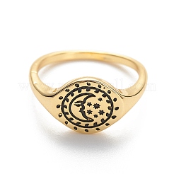 Brass Signet Ring for Women&nbsp;RJEW-E058-01G-03