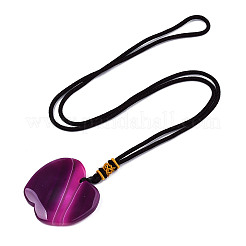 Natural Agate Pendant Necklaces&nbsp;NJEW-S421-008