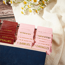 10 Sheets PU Imitation Leather Bible Tabs&nbsp;STIC-WH0004-26C
