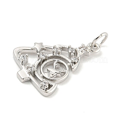 Rack Plating Brass Micro Pave Clear Cubic Zirconia Pendants&nbsp;KK-B093-16P