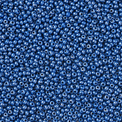 11/0 チェコ不透明ガラスシードビーズ  光沢のある  ラウンド  スレートブルー  2.2x1.5mm  穴：0.7mm  約500 G /袋&nbsp;SEED-N004-003B-09