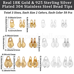 300Pcs 304 Stainless Steel Bead Tips&nbsp;STAS-BBC0010-15