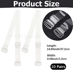 TPUノンスリップブラストラップ10組  調節可能なブラストラップホルダー  フック付  透明  372x15x0.2~3mm&nbsp;DIY-CY0003-13A