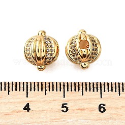 Brass Micro Pave Cubic Zirconia Beads&nbsp;KK-D356-10G