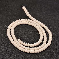カット加工ロンデルガラスビーズ連売り  湯通しアーモンド  3.5~3.8x2.5~3mm  穴：0.8~1mm  約105~110個/連  29~31cm&nbsp;GLAA-I033-3mm-04