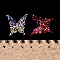 アクリルカボション  UVメッキ 虹色  蝶  ミックスカラー  25x23.5x5.5mm&nbsp;MACR-K358-01