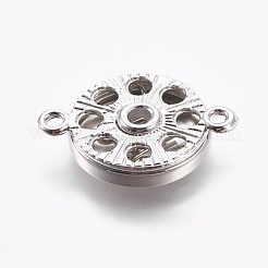 真鍮製スナップリンク製作  スナップボタンの  プラチナ  19x26x5mm  穴：1.8mm  4~5mmノブのスナップボタンにフィットします。&nbsp;KK-WH0022-01P