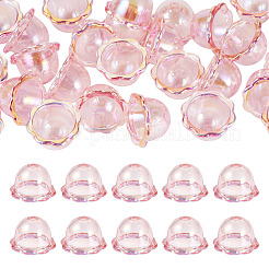 30Pcs UV Plating Acrylic Bead Caps&nbsp;PACR-TA0001-20C