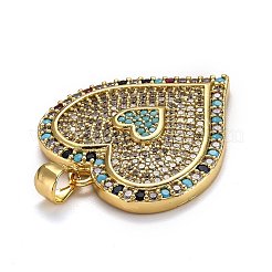 Brass Micro Pave Cubic Zirconia Pendants&nbsp;ZIRC-L100-028G