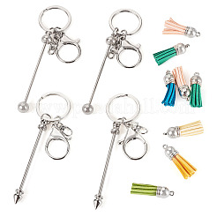 DIY Alloy & Aluminum Alloy Bar Beadable Keychain Making Kits&nbsp;DIY-TA0012-43P