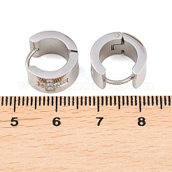 304ステンレススチール製マイクロパヴェクリアキュービックジルコニアフープピアス  クロス模様  ステンレス鋼色  14x7mm&nbsp;EJEW-G457-03P