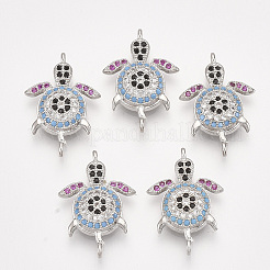 Brass Micro Pave Cubic Zirconia Links&nbsp;ZIRC-T008-04