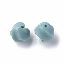 不透明なアクリルビーズ  ツイスト  アクア  14.5x14x14mm  穴：1.6mm&nbsp;X-MACR-S373-139-A05