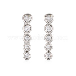 Brass Clear Cubic Zirconia Stud Earrings&nbsp;WGA7D61-02