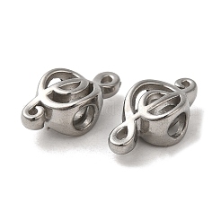 変色しない304ステンレススチール中空ビーズ  音符  ステンレス鋼色  17.5x8.5x6.5mm  穴：4mm&nbsp;STAS-I203-44P