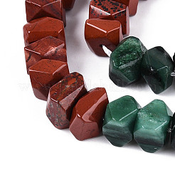 Natural Fuchsite & Red Jasper & Rainbow Moonstone Beads Strands&nbsp;G-T144-16B-01