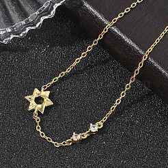 Brass Micro Pave Clear Cubic Zirconia Link Bracelets&nbsp;BJEW-E114-01A-G
