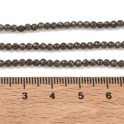 天然石スモーキークォーツビーズ連売り  ラウンド  多面カット  3x2.5mm  穴：0.6mm  約154~155個/連  15.55''（39.5センチメートル）&nbsp;G-Z164-B01-2.5mm