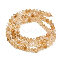 加熱された天然シトリンビーズ連売り  多面カット  ロンデル  6x4mm  穴：0.8mm  約94個/連  15.43''（39.2センチメートル）&nbsp;G-B175-A05-4x6mm