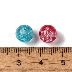 スプレーペイントクラックルガラスビーズ  ラウンド  ミックスカラー  8mm  穴：1.3~1.6mm&nbsp;CCG-JP0001-01