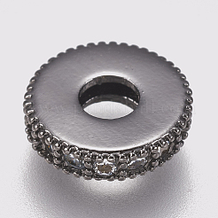 Brass Micro Pave Cubic Zirconia Bead Spacers&nbsp;LS-ZIRC-K074-11A-01B