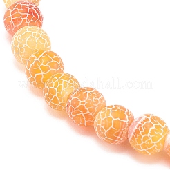 Natural Weathered Agate(Dyed) Round Beaded Stretch Bracelet&nbsp;BJEW-JB08363-06