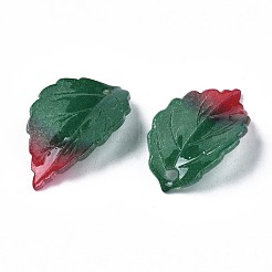 プラスチックチャーム  葉  濃い緑  22.5~23x13~13.5x4mm  穴：1.2mm&nbsp;KY-N015-040D