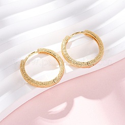 ラウンドリングの真鍮フープピアス  ニッケルフリー  18KGP本金メッキ  20.5x3.5mm&nbsp;EJEW-F384-08G