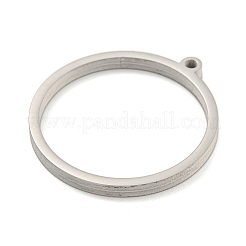変色しない304ステンレススチールレーザーカットペンダント  リングチャーム  ステンレス鋼色  32.5x30x3mm  穴：2mm&nbsp;STAS-U009-06E-02
