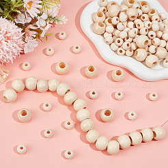250Pcs 2 Styles Undyed Oil Coated Wooden Beads&nbsp;WOOD-PA0001-54