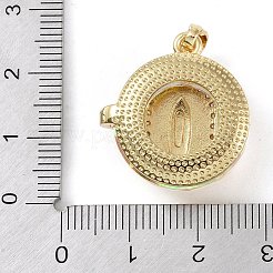 真鍮キュービックジルコニアとガラスペンダント  長持ちメッキ  聖母マリア  ミックスカラー  23x22x10mm  穴：6x3mm&nbsp;KK-Q815-12G