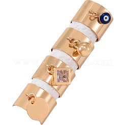 合金指輪セット  ラインストーン＆樹脂付き  ゴールドカラー  内径：17mm&nbsp;FS-WG752C7-01