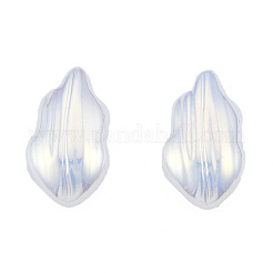 ABSプラスチックパール調カボション  葉  乳白色  17x9x4mm&nbsp;KY-N015-32