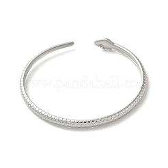 変色しない304ステンレススチール製スネークカフバングル  ステンレス鋼色  内径：2-1/8インチ（5.25cm）&nbsp;BJEW-A003-02P