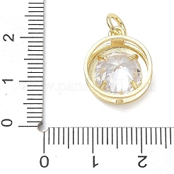 Brass Pave Clear Cubic Zirconia Pendants&nbsp;KK-CBA56EF-36C-G