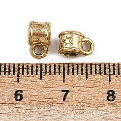 304ステンレス鋼チューブベイル  スターとコラム  イオンプレーティング（ip）  18KGP本金メッキ  8.5x5x6mm  穴：1.5mm  内径：2.5mm&nbsp;STAS-K295-20G