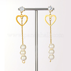 Golden 304 Stainless Steel Dangle Stud Earrings&nbsp;CL0746-2
