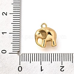 真鍮チャーム  象のチャーム  18KGP本金メッキ  12x10.5x8mm  穴：1.4mm&nbsp;KK-K294-37G