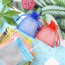 20Pcs 10 Colors Rectangle Organza Drawstring Bags&nbsp;CON-YW0001-31B
