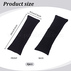 ブレスレットのディスプレイ用リネン布製ジュエリーロングピロー  ブラック  24x8.5cm&nbsp;AJEW-WH0007-56