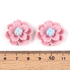樹脂デコデンカボション  立体的な花  ピンク  23.5~24.2x23.5~24.2x11~12mm&nbsp;CRES-T025-04E