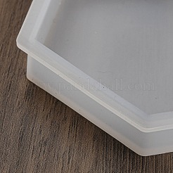 DIYピクセルハート流砂シリコーン型  レジン型  UVレジン用  エポキシ樹脂工芸品作り  ホワイト  ポリゴン  70x80x11.5mm  内径：60x70mm&nbsp;AJEW-U013-03A