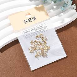 SHEGRACE Brass Micro Pave Clear Cubic Zirconia Charms&nbsp;XGRQ2O969-419G